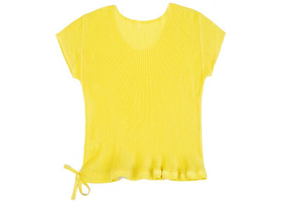 PLEATS PLEASE Fine Pleat Drawstring T-Shirt Yellow Size 3