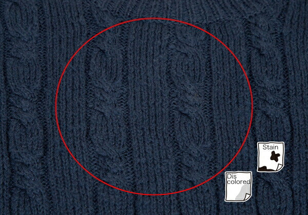 Papas Cotton Linen Cable Knit Sweater Navy Size M