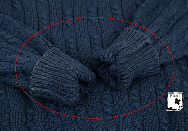 Papas Cotton Linen Cable Knit Sweater Navy Size M