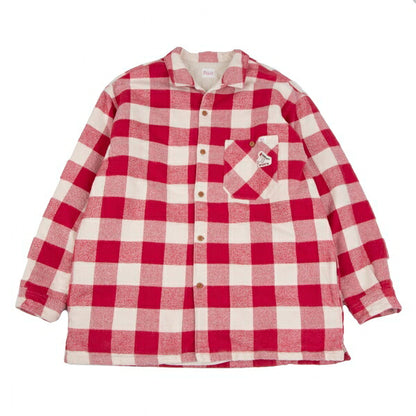 Papas Cotton Quilted Block Check Flannel Jacket Red Size L