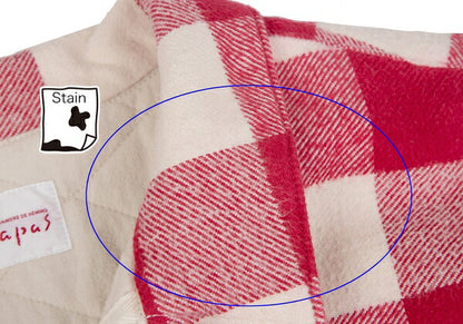 Papas Cotton Quilted Block Check Flannel Jacket Red Size L