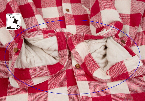 Papas Cotton Quilted Block Check Flannel Jacket Red Size L