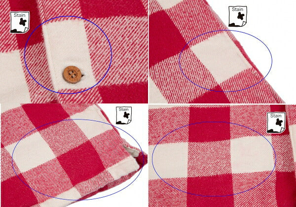 Papas Cotton Quilted Block Check Flannel Jacket Red Size L