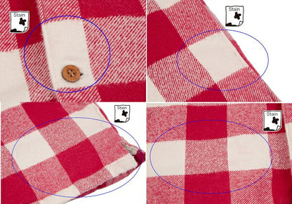 Papas Cotton Quilted Block Check Flannel Jacket Red Size L