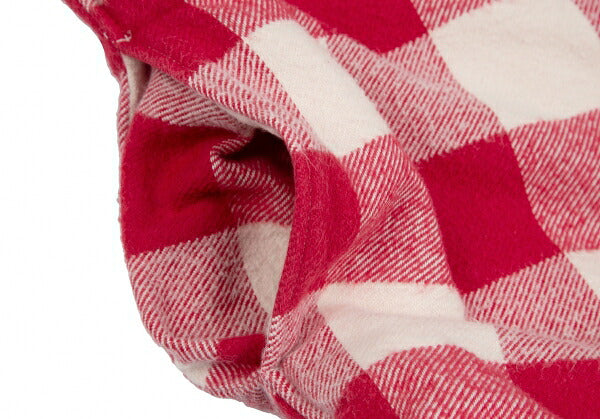 Papas Cotton Quilted Block Check Flannel Jacket Red Size L