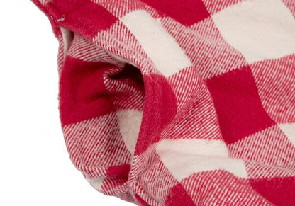 Papas Cotton Quilted Block Check Flannel Jacket Red Size L