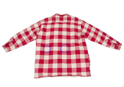 Papas Cotton Quilted Block Check Flannel Jacket Red Size L