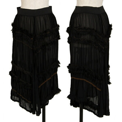 COMME des GARCONS Sheer Bias Cut Ruffle Skirt Black Size M