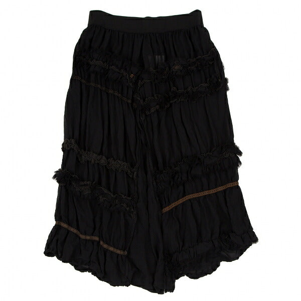 COMME des GARCONS Sheer Bias Cut Ruffle Skirt Black Size M