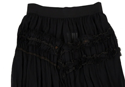 COMME des GARCONS Sheer Bias Cut Ruffle Skirt Black Size M