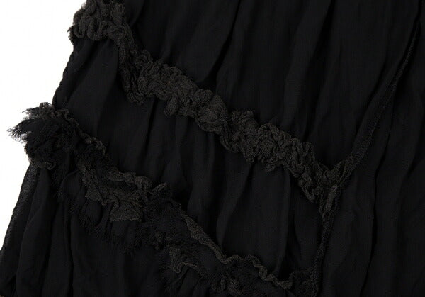 COMME des GARCONS Sheer Bias Cut Ruffle Skirt Black Size M