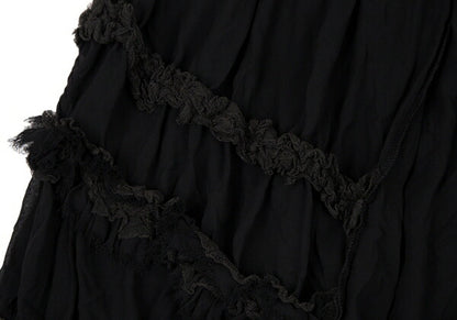 COMME des GARCONS Sheer Bias Cut Ruffle Skirt Black Size M