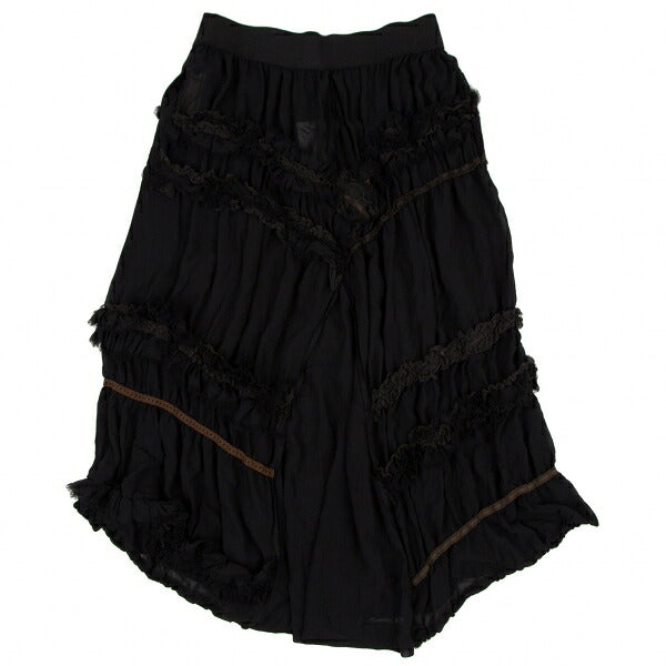 COMME des GARCONS Sheer Bias Cut Ruffle Skirt Black Size M