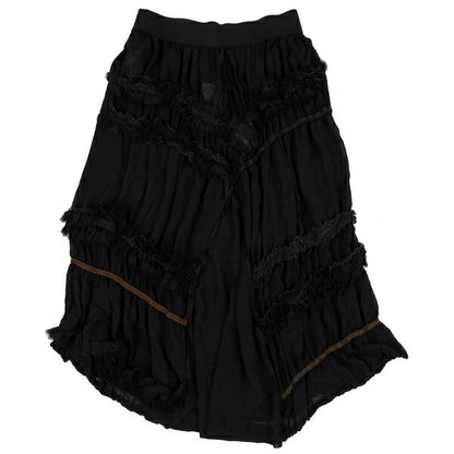 COMME des GARCONS Sheer Bias Cut Ruffle Skirt Black Size M