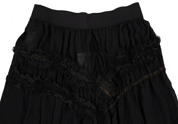 COMME des GARCONS Sheer Bias Cut Ruffle Skirt Black Size M