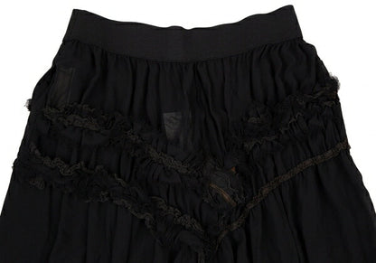 COMME des GARCONS Sheer Bias Cut Ruffle Skirt Black Size M