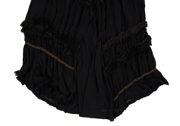 COMME des GARCONS Sheer Bias Cut Ruffle Skirt Black Size M