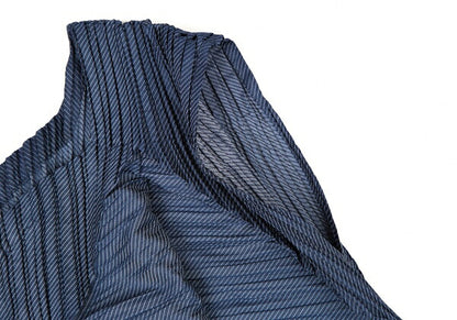 ISSEY MIYAKE Bias Stripe Pleated Patchwork Top Blue Size 2