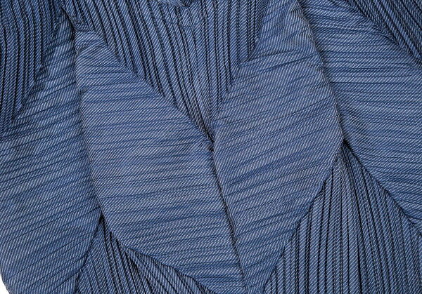 ISSEY MIYAKE Bias Stripe Pleated Patchwork Top Blue Size 2