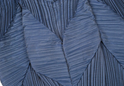 ISSEY MIYAKE Bias Stripe Pleated Patchwork Top Blue Size 2