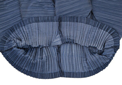 ISSEY MIYAKE Bias Stripe Pleated Patchwork Top Blue Size 2
