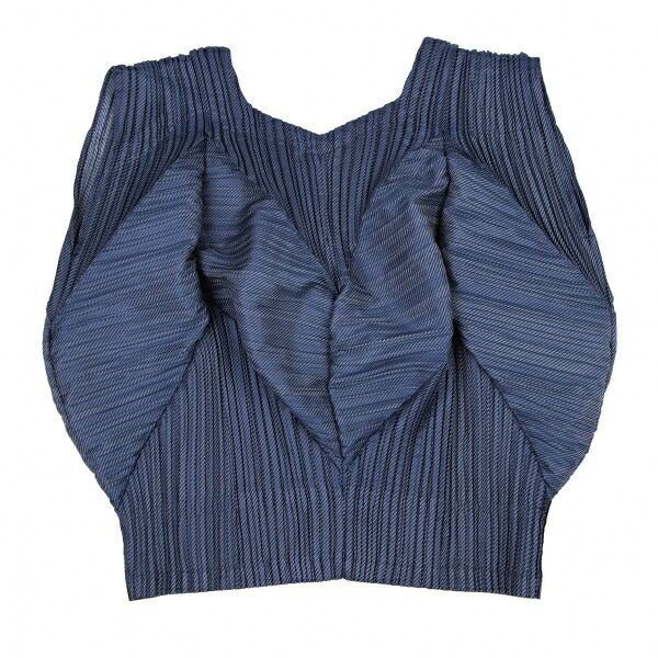 ISSEY MIYAKE Bias Stripe Pleated Patchwork Top Blue Size 2