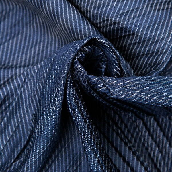 ISSEY MIYAKE Bias Stripe Pleated Patchwork Top Blue Size 2