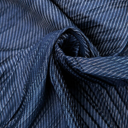 ISSEY MIYAKE Bias Stripe Pleated Patchwork Top Blue Size 2