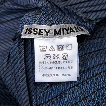 ISSEY MIYAKE Bias Stripe Pleated Patchwork Top Blue Size 2
