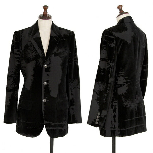Jean Paul GAULTIER FEMME Flocked Jacket Charcoal Size 40