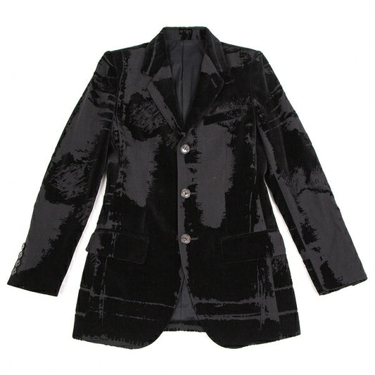 Jean Paul GAULTIER FEMME Flocked Jacket Charcoal Size 40