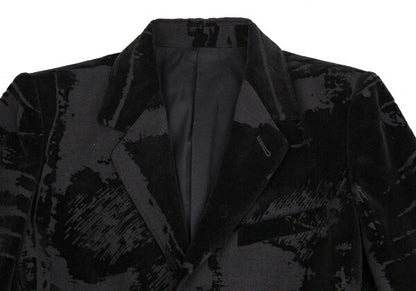 Jean Paul GAULTIER FEMME Flocked Jacket Charcoal Size 40