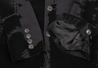 Jean Paul GAULTIER FEMME Flocked Jacket Charcoal Size 40