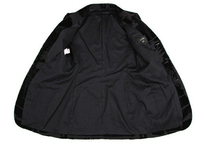 Jean Paul GAULTIER FEMME Flocked Jacket Charcoal Size 40