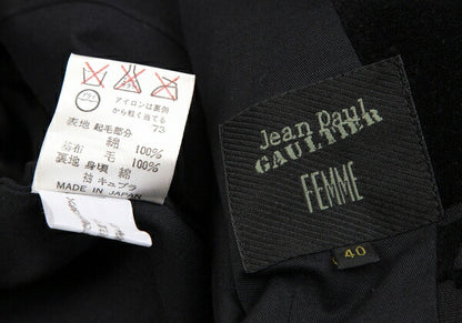 Jean Paul GAULTIER FEMME Flocked Jacket Charcoal Size 40