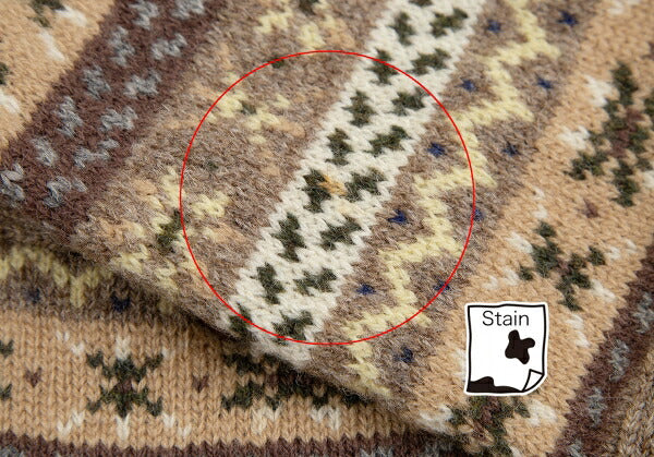 Papas Wool Fair Isle Knit Cardigan Mocha Multi Size M