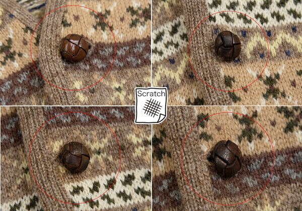 Papas Wool Fair Isle Knit Cardigan Mocha Multi Size M