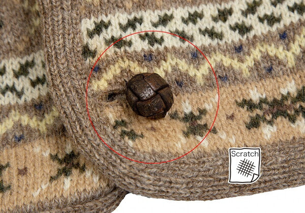 Papas Wool Fair Isle Knit Cardigan Mocha Multi Size M