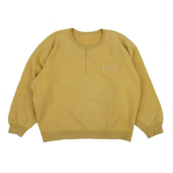Papas Chain Stitch Embroidered Sweatshirt Yellow Size L