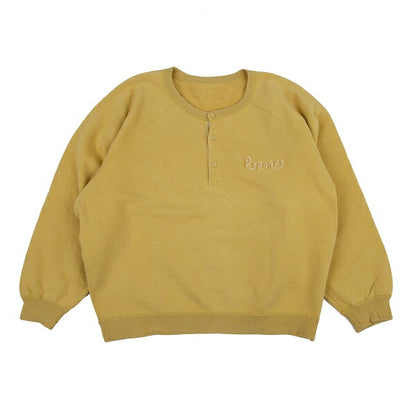 Papas Chain Stitch Embroidered Sweatshirt Yellow Size L