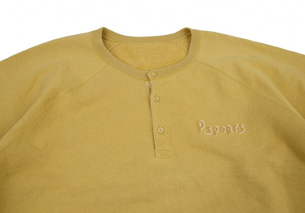 Papas Chain Stitch Embroidered Sweatshirt Yellow Size L