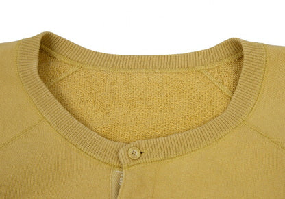 Papas Chain Stitch Embroidered Sweatshirt Yellow Size L