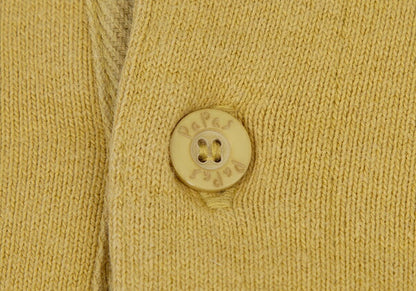 Papas Chain Stitch Embroidered Sweatshirt Yellow Size L