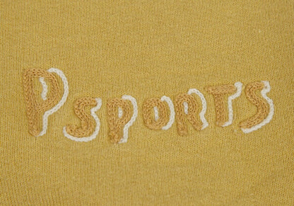 Papas Chain Stitch Embroidered Sweatshirt Yellow Size L