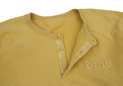 Papas Chain Stitch Embroidered Sweatshirt Yellow Size L