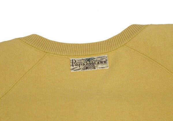 Papas Chain Stitch Embroidered Sweatshirt Yellow Size L