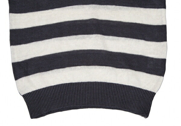 Mademoiselle NON NON Linen Stripe Knit White Navy Size 38M