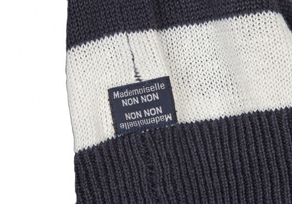 Mademoiselle NON NON Linen Stripe Knit White Navy Size 38M