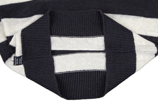 Mademoiselle NON NON Linen Stripe Knit White Navy Size 38M
