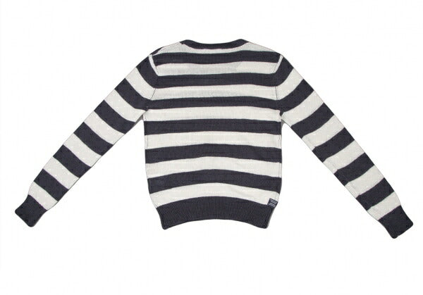 Mademoiselle NON NON Linen Stripe Knit White Navy Size 38M